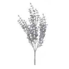 14 Inch Silver Glittered Boxwood Spray (Lot of 12 Sprays) SALE ITEM